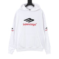 Balenciaga 3B Sports Icon Series White Embroidered Logo Hoodie