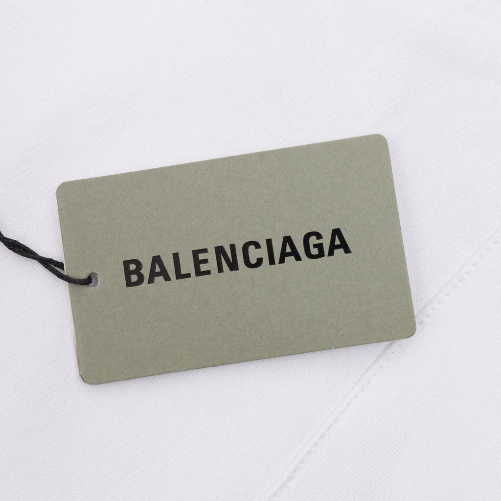 Balenciaga 3B Sports Icon Series White Embroidered Logo Hoodie