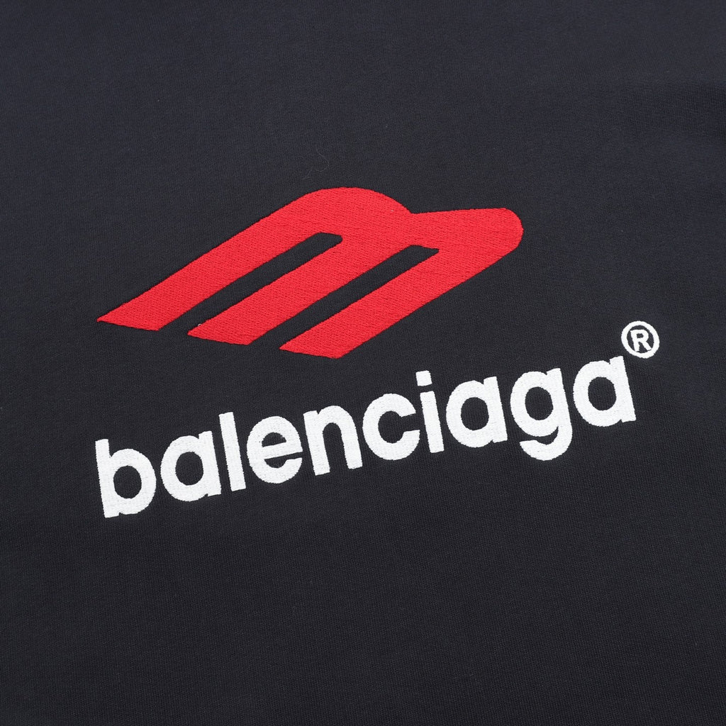 Balenciaga 3B Sports Icon Series Black Embroidered Logo Hoodie