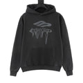 Balenciaga Vintage Destroyed Series Dark Grey Graffiti Logo Hoodie