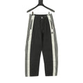 Adidas Trefoil Series Black Denim Off White Panel Wide Leg Jeans