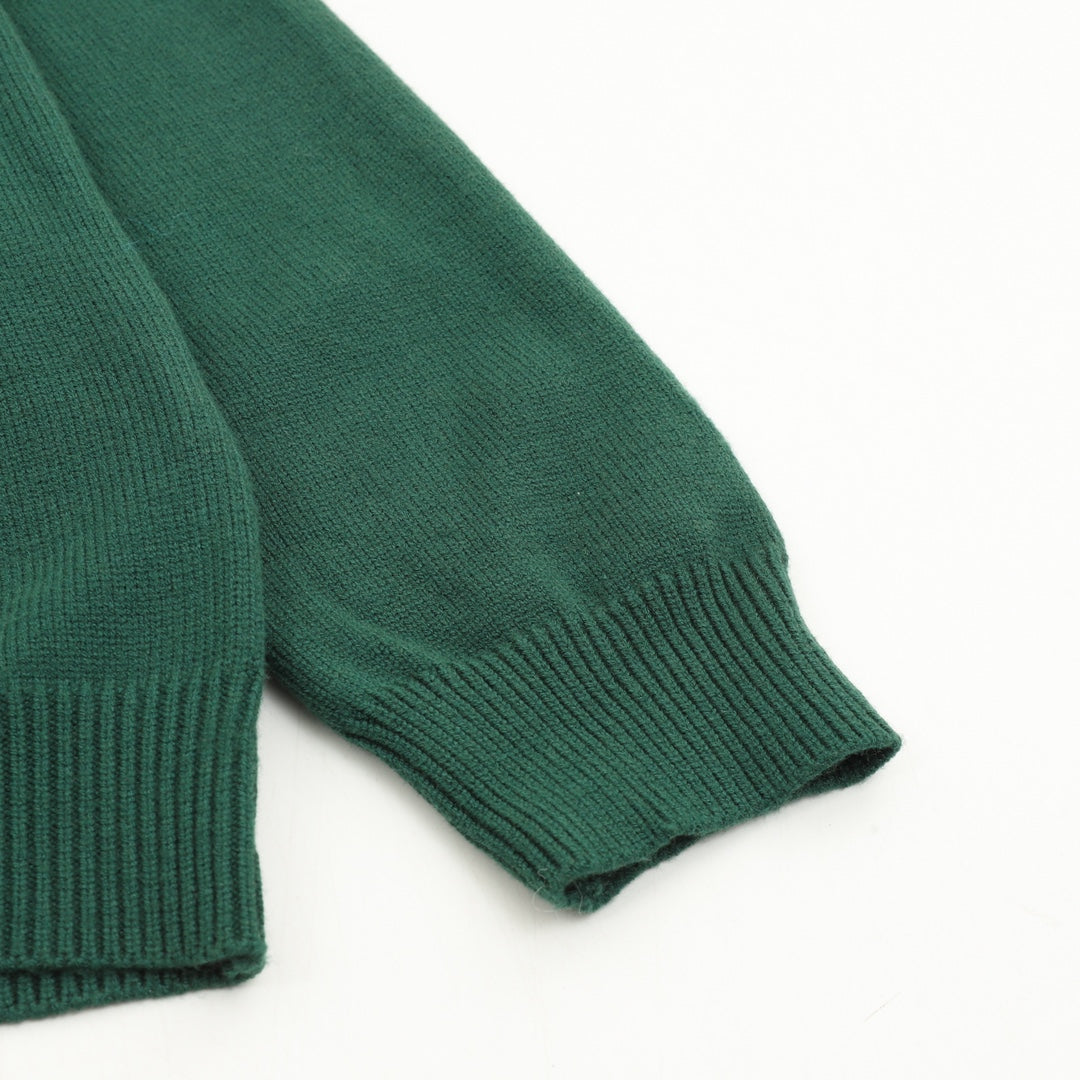 Gucci Vintage Script Logo Crew Neck Wool Sweater Green