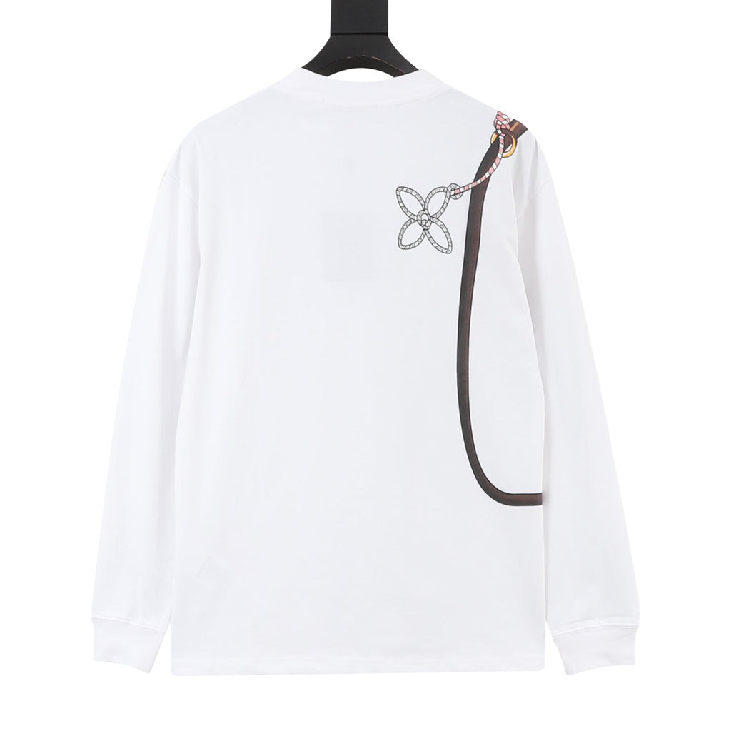 Louis Vuitton Handbag Graphic Print Long Sleeve T-shirt White