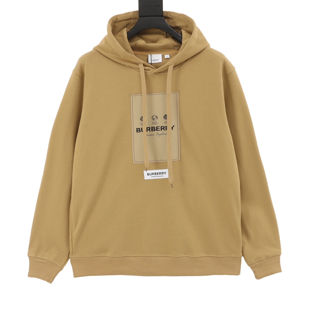Burberry London England Logo Patch Camel Hoodie