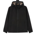Burberry Logo Black Hooded Windbreaker Jacket