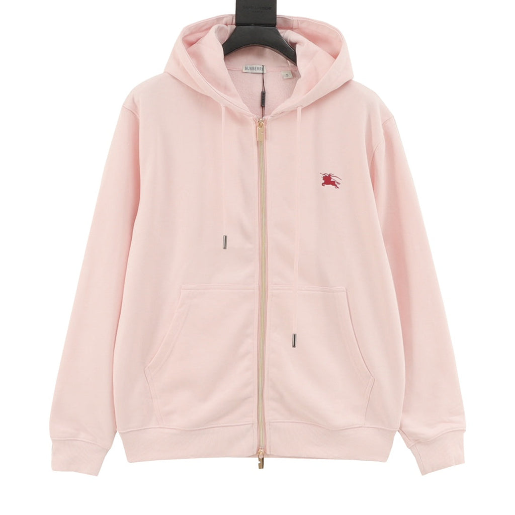 Burberry Equestrian Knight Logo Pink Full Zip Hoodie