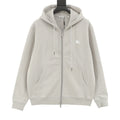 Burberry Equestrian Knight Logo Light Gray Full Zip Hoodie