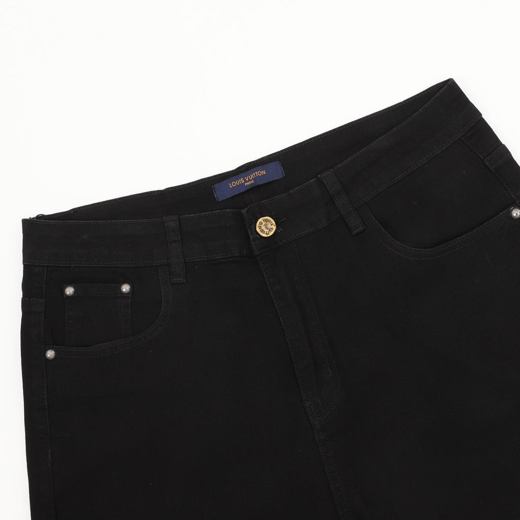 Louis Vuitton LV Logo Straight Fit Denim Jeans Black