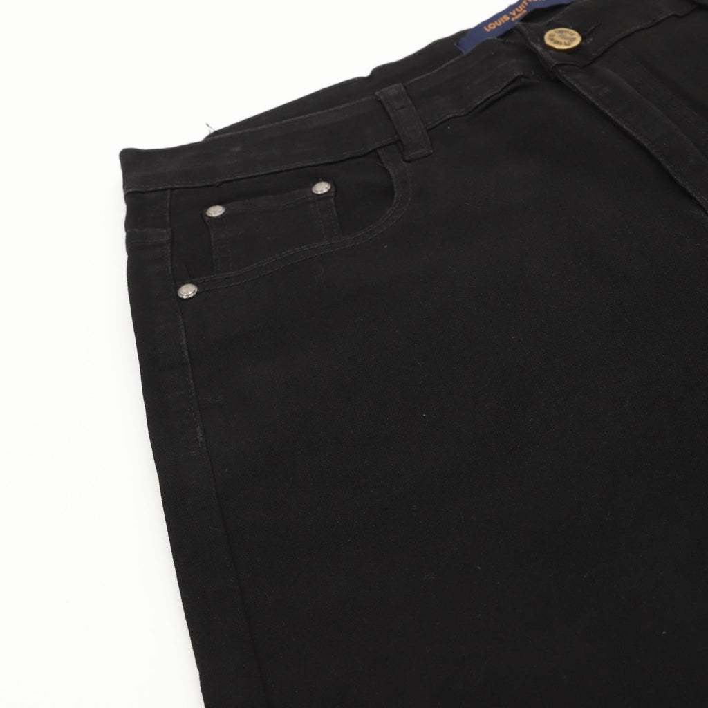 Louis Vuitton LV Logo Straight Fit Denim Jeans Black