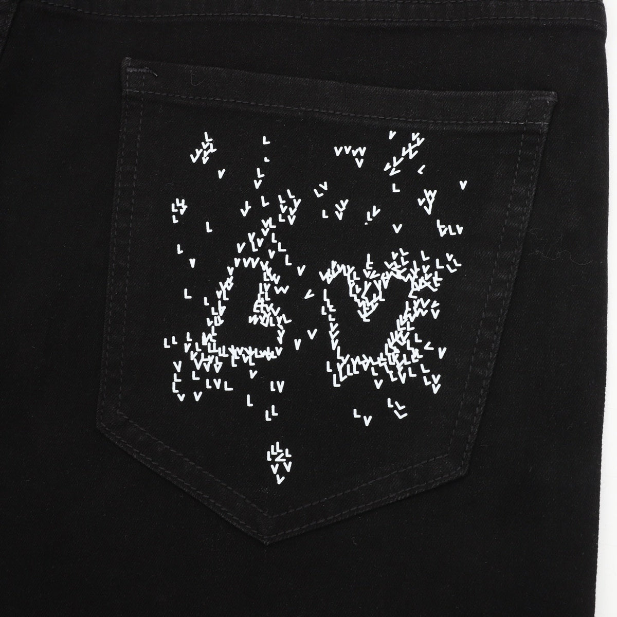 Louis Vuitton LV Logo Straight Fit Denim Jeans Black