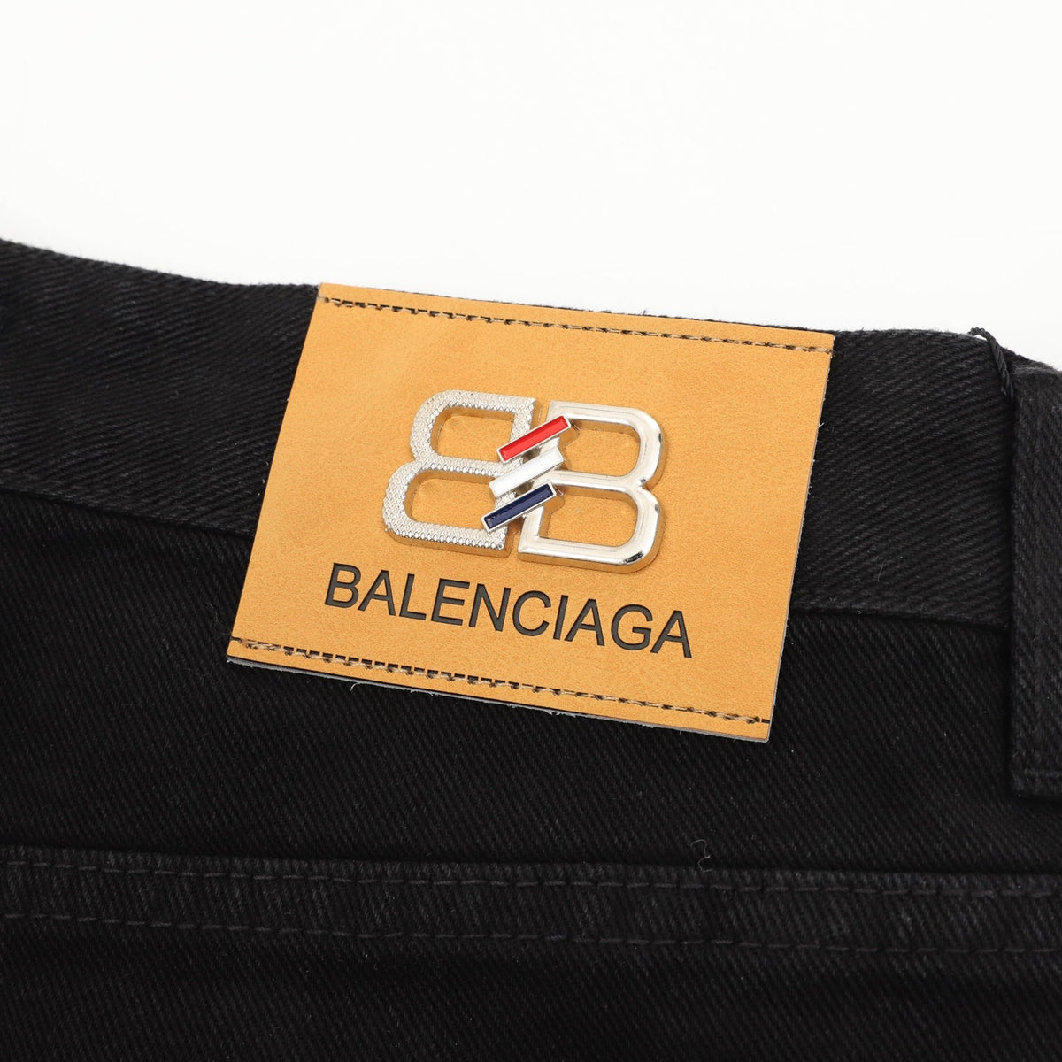Balenciaga BB Logo Wide Leg Denim Jeans Black