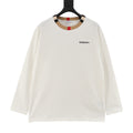 Burberry Icon Stripe Collar Off White Long Sleeve T-Shirt