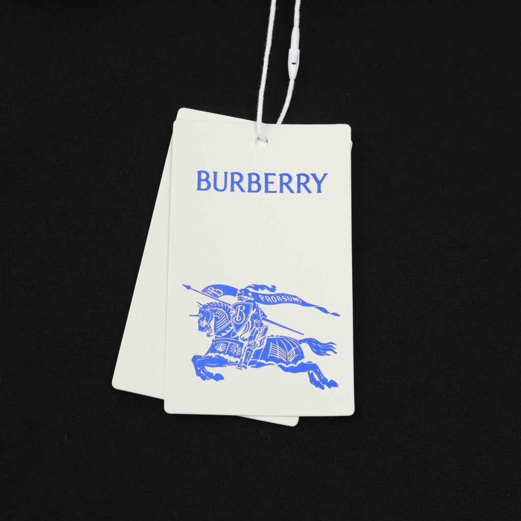 Burberry Icon Stripe Collar Black Long Sleeve T-Shirt