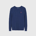 Polo Ralph Lauren Men's Cable Knit Crewneck Sweater Navy Blue