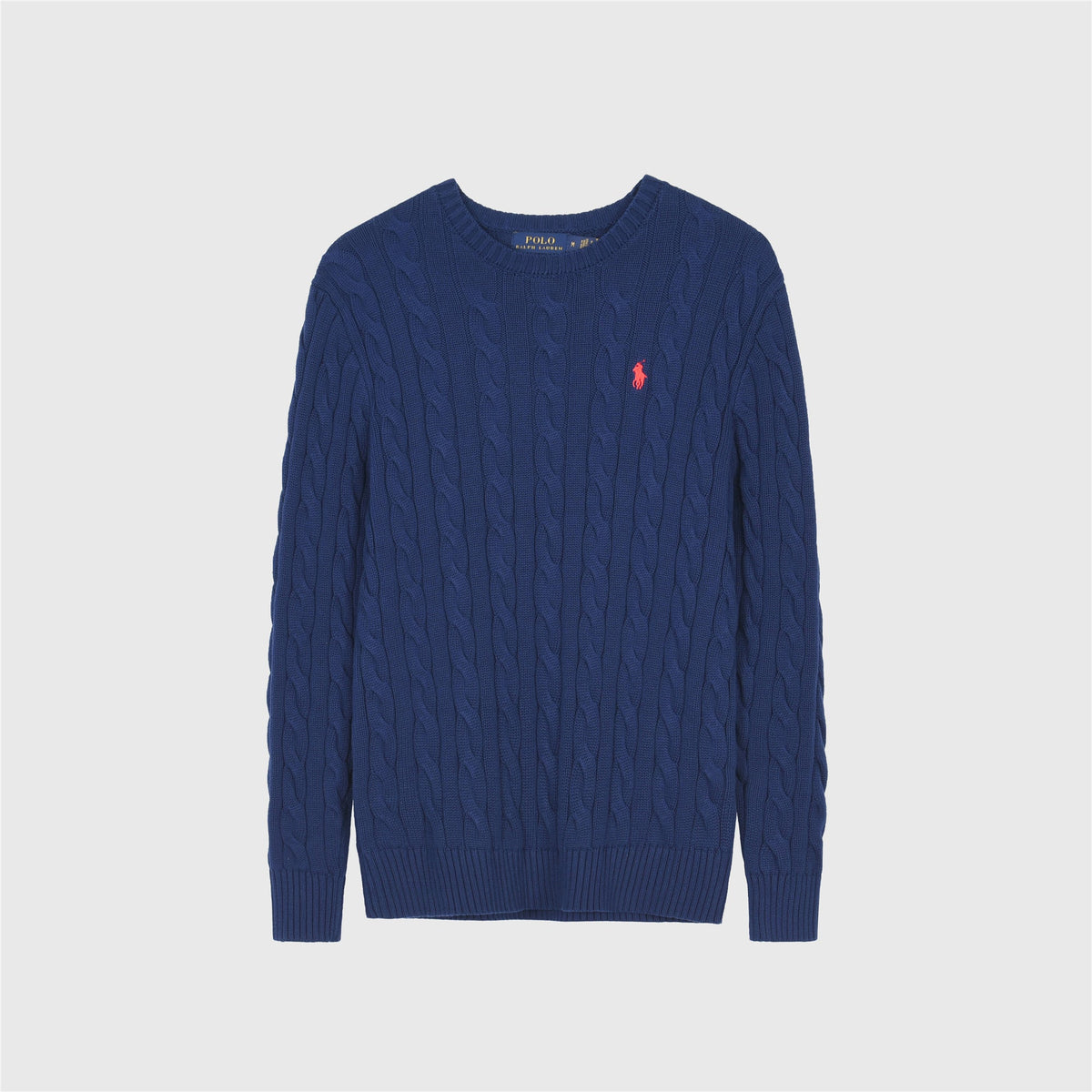 Polo Ralph Lauren Men's Cable Knit Crewneck Sweater Navy Blue