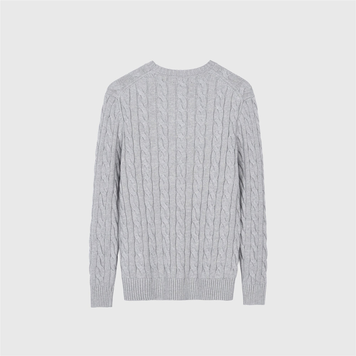 Polo Ralph Lauren Men's Cable Knit Crewneck Sweater Light Grey
