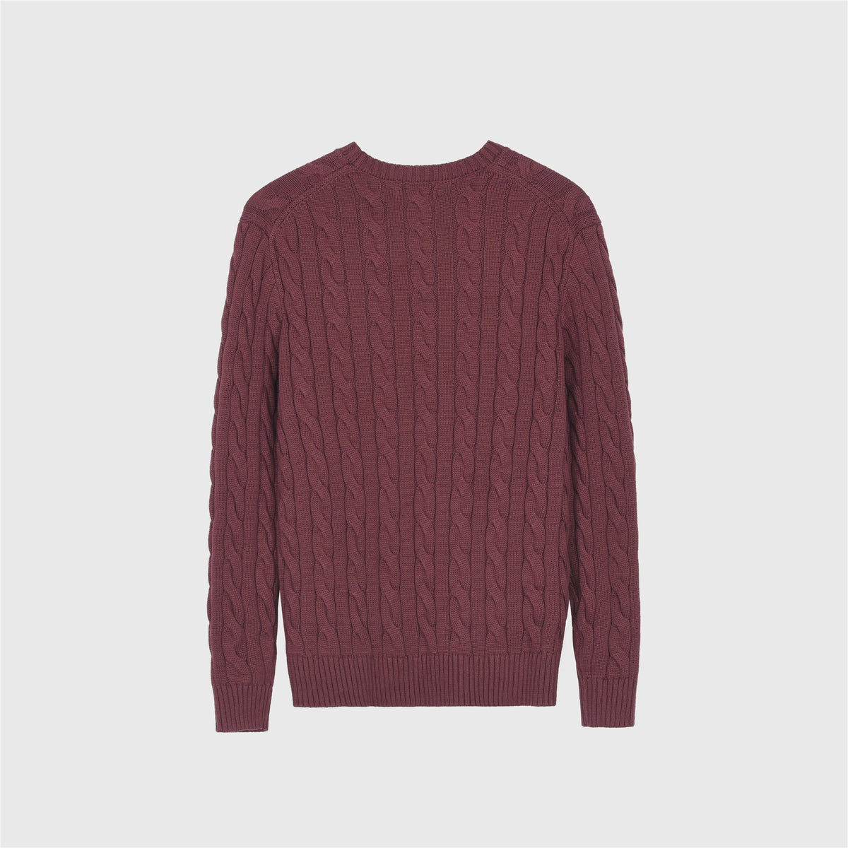 Polo Ralph Lauren Men's Cable Knit Crewneck Sweater Burgundy