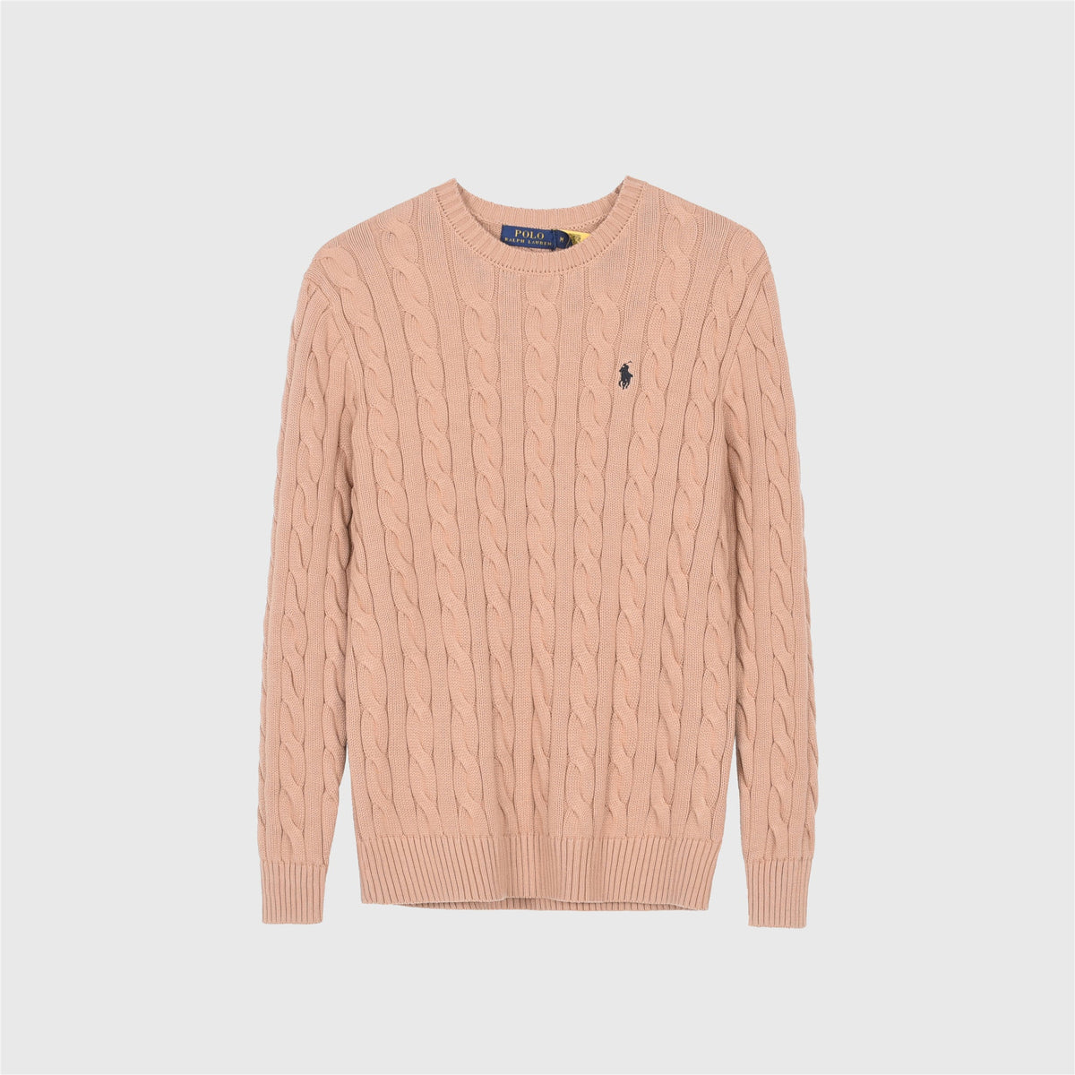 Polo Ralph Lauren Men's Cable Knit Crewneck Sweater Light Tan