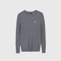 Polo Ralph Lauren Men's Cable Knit Crewneck Sweater Dark Grey