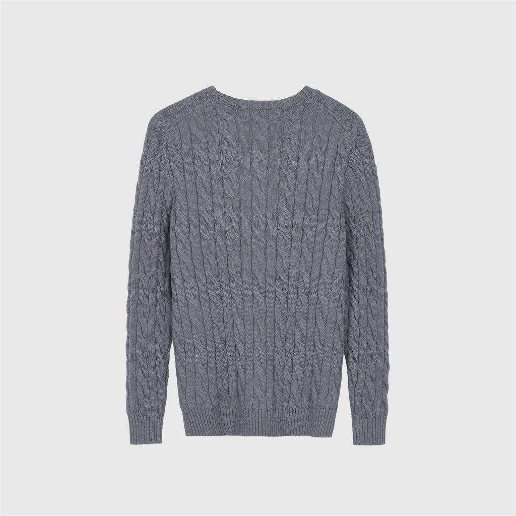 Polo Ralph Lauren Men's Cable Knit Crewneck Sweater Dark Grey
