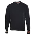 Burberry Black Icon Stripe Crew Neck Knit Sweater
