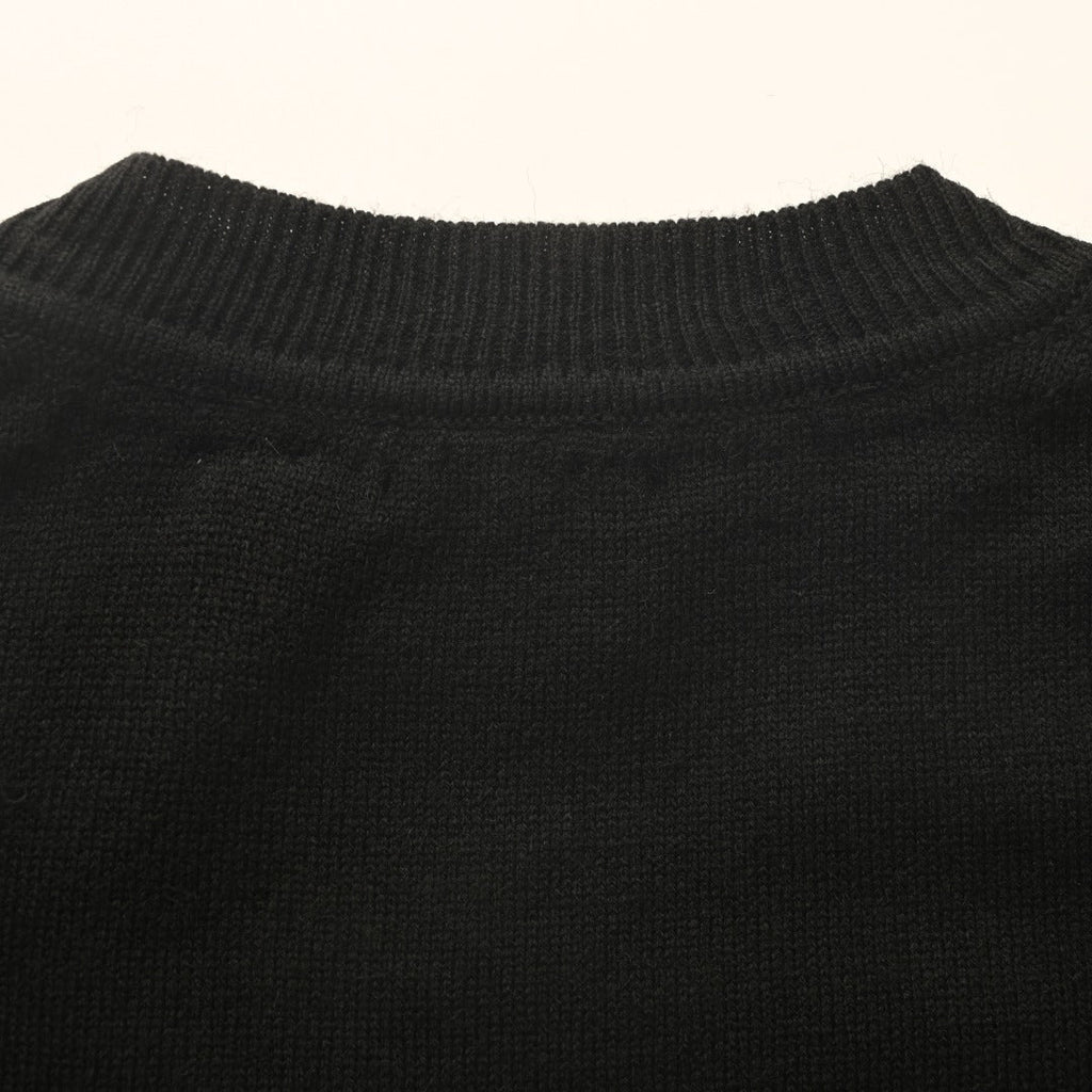 Burberry Black Icon Stripe Crew Neck Knit Sweater