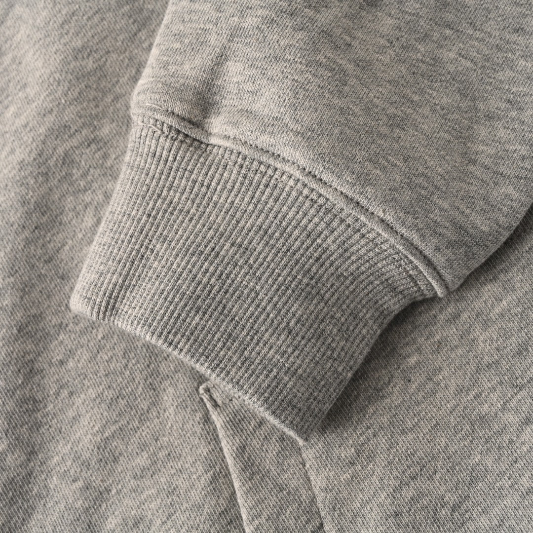 Burberry Grey Script Logo Full Zip Hooded Sweatshirt