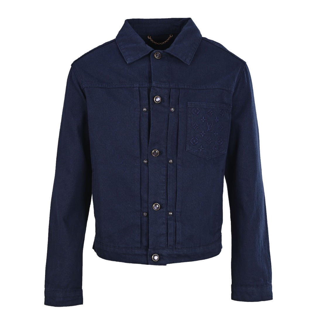 Louis Vuitton Dark Blue Monogram Embossed Denim Jacket