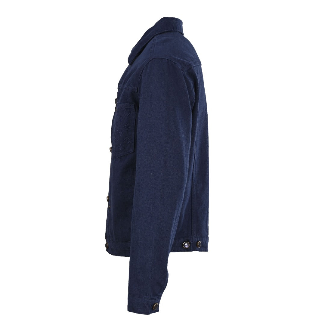 Louis Vuitton Dark Blue Monogram Embossed Denim Jacket