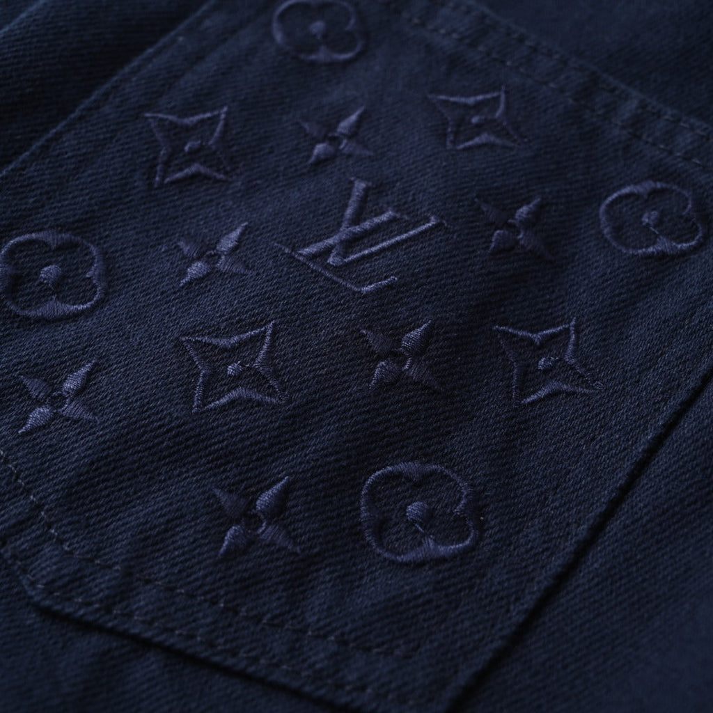 Louis Vuitton Dark Blue Monogram Embossed Denim Jacket