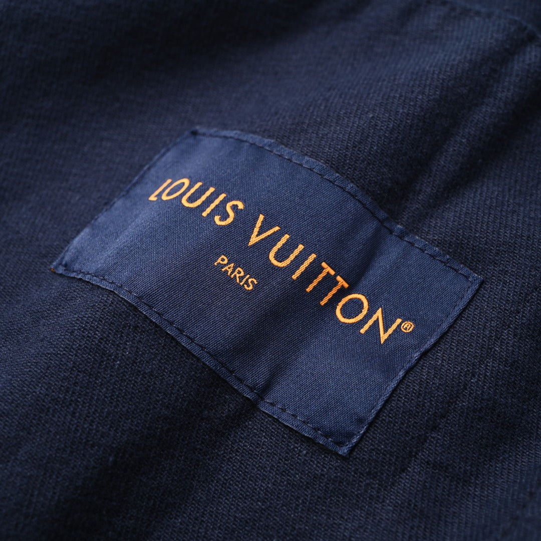 Louis Vuitton Dark Blue Monogram Embossed Denim Jacket