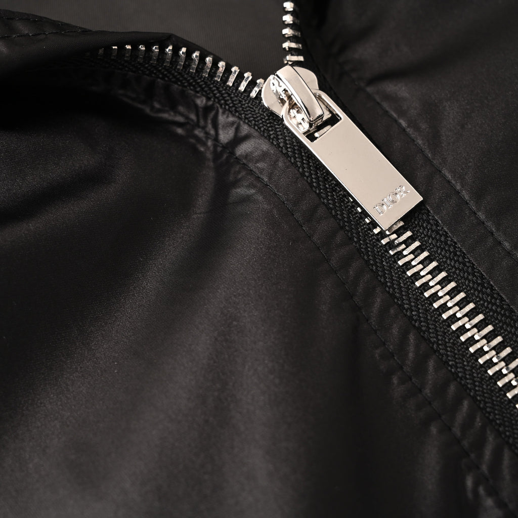 Dior Black Hooded Nylon Windbreaker Jacket