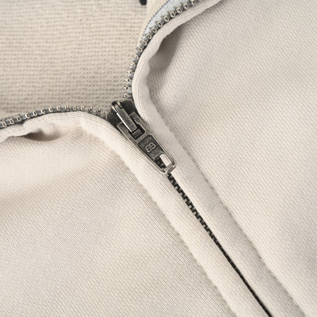 Balenciaga Off White Logo Full Zip Stand Collar Sweatshirt