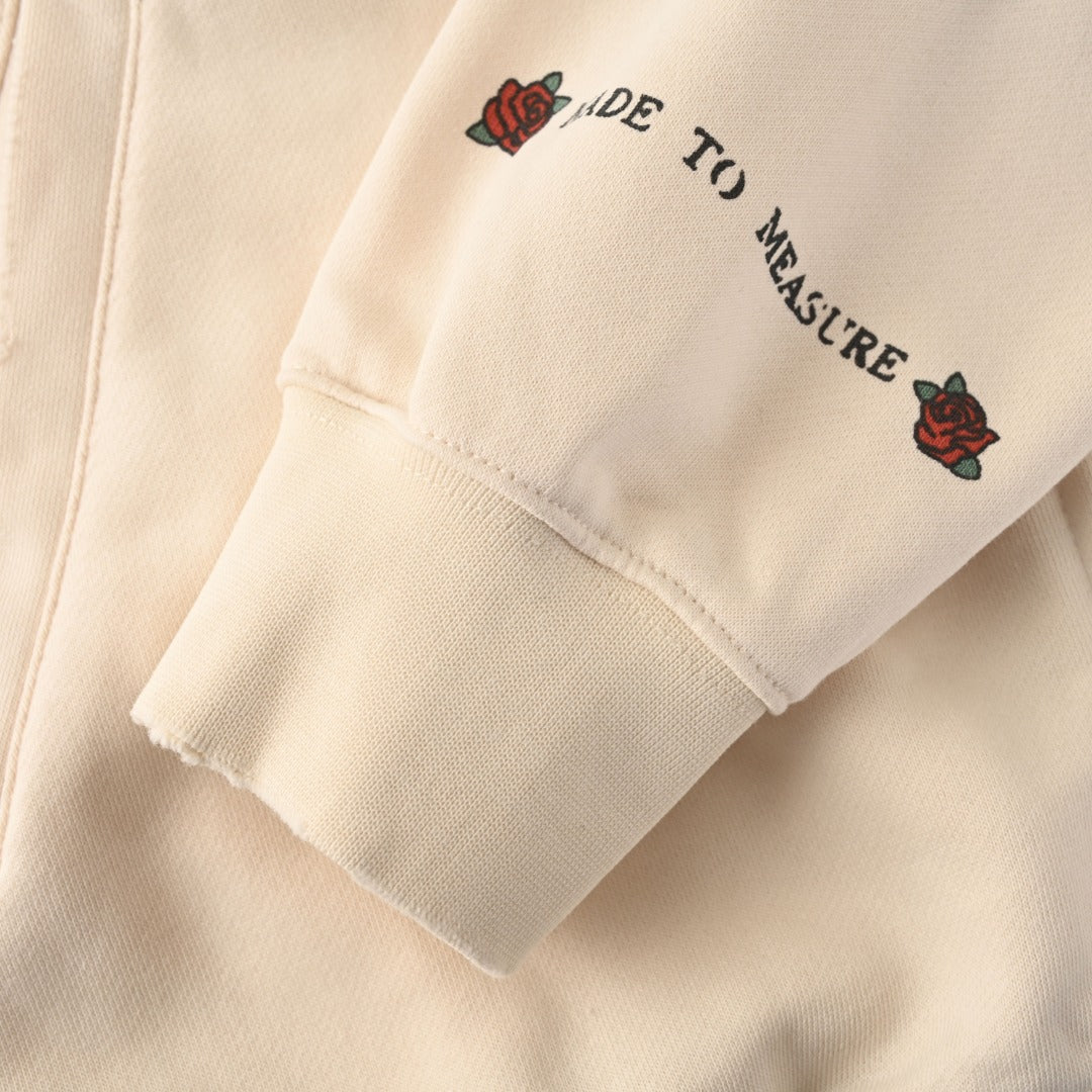 Balenciaga Cream Tattoo Print Zip Up Hoodie