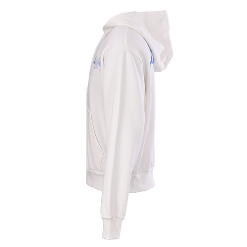 Balenciaga White Gothic Logo Full Zip Hooded Sweatshirt