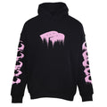 Balenciaga Black Pink Drip Print Pullover Hoodie