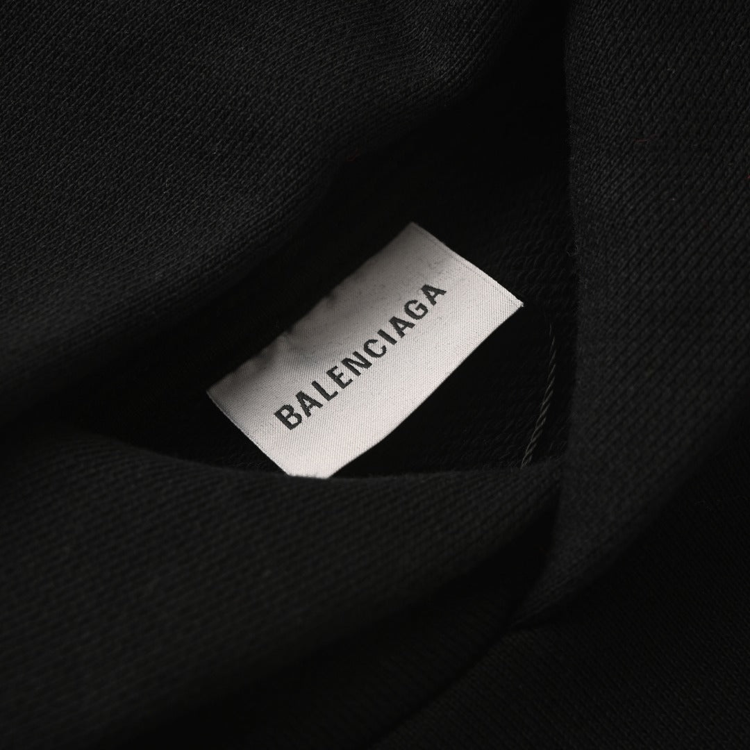 Balenciaga Black Pink Drip Print Pullover Hoodie