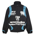 Acne Studios Black Blue Graphic Print Zip Track Jacket