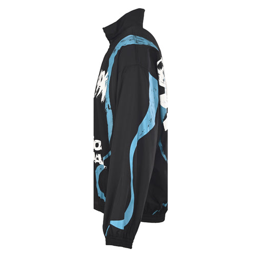 Acne Studios Black Blue Graphic Print Zip Track Jacket
