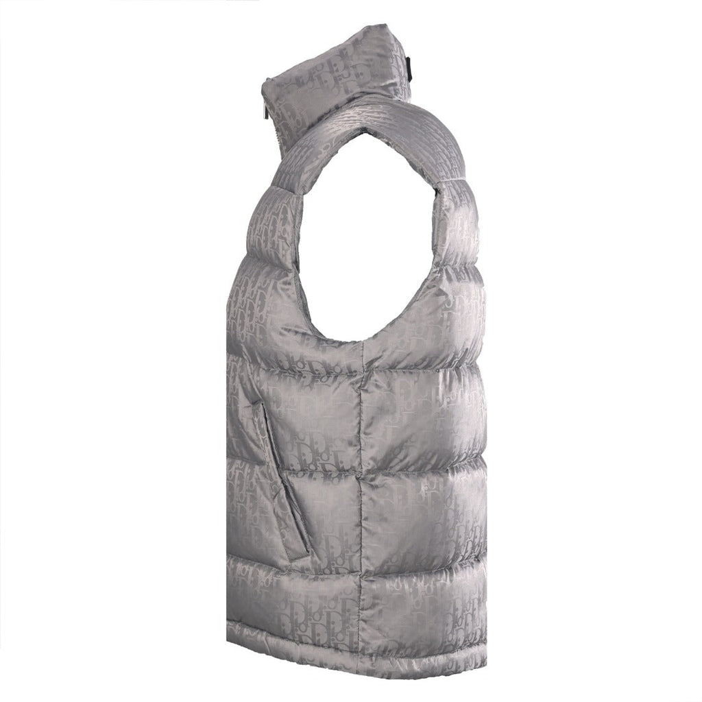 Dior Grey Oblique Print Puffer Vest