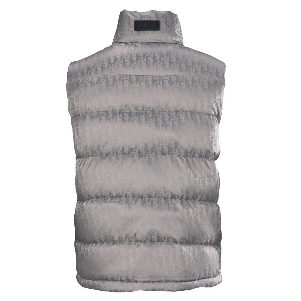 Dior Grey Oblique Print Puffer Vest