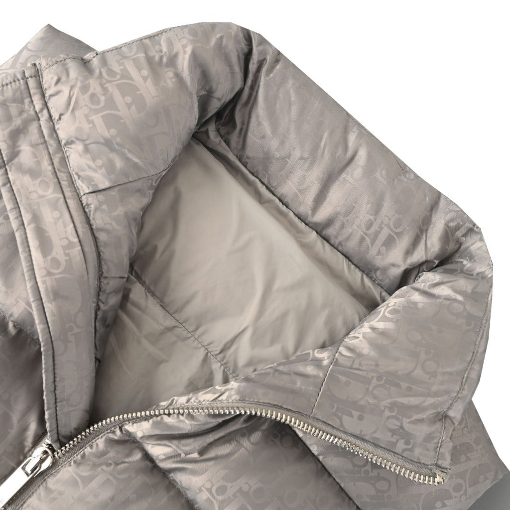 Dior Grey Oblique Print Puffer Vest