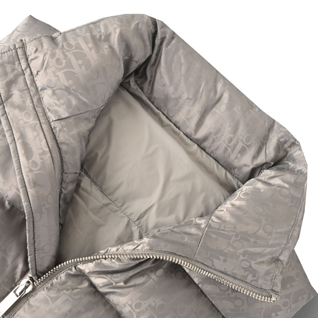 Dior Grey Oblique Print Puffer Vest