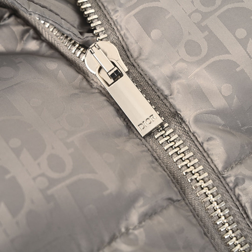 Dior Grey Oblique Print Puffer Vest