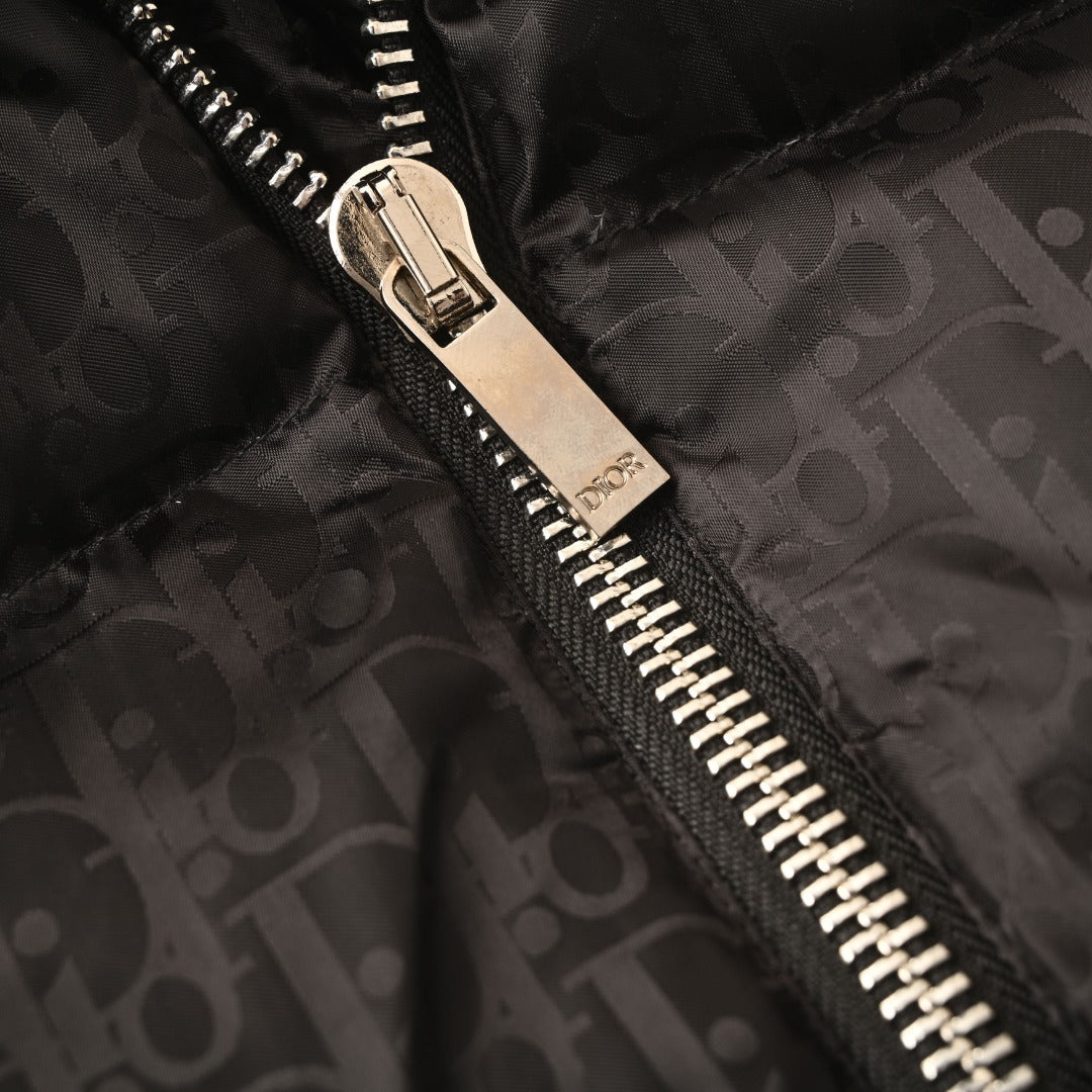 Dior Black Oblique Print Puffer Vest