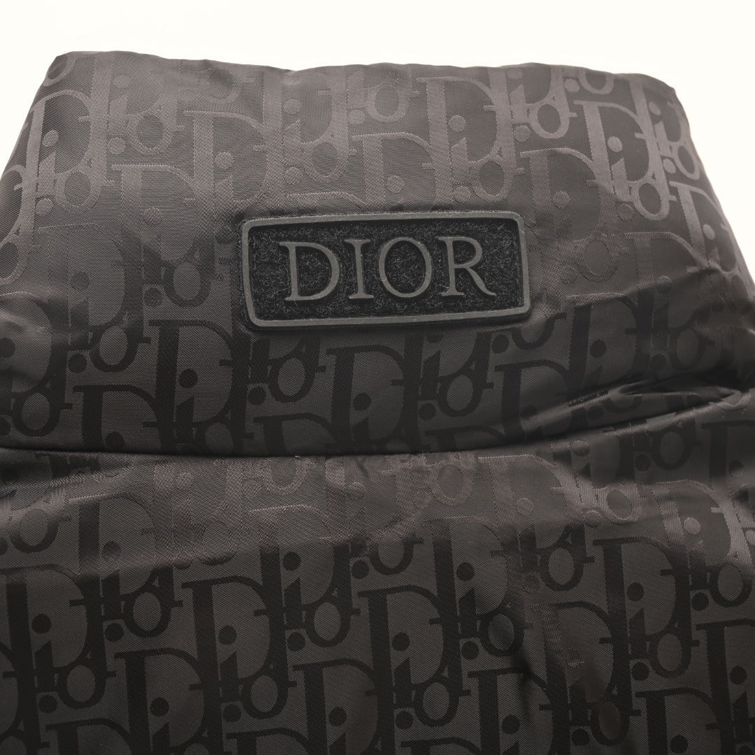 Dior Black Oblique Print Puffer Vest