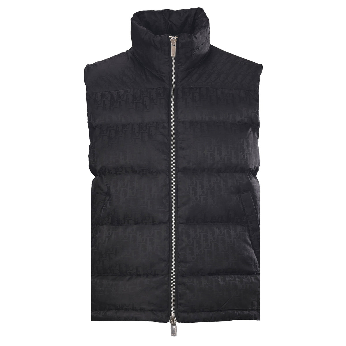 Dior Black Oblique Print Puffer Vest