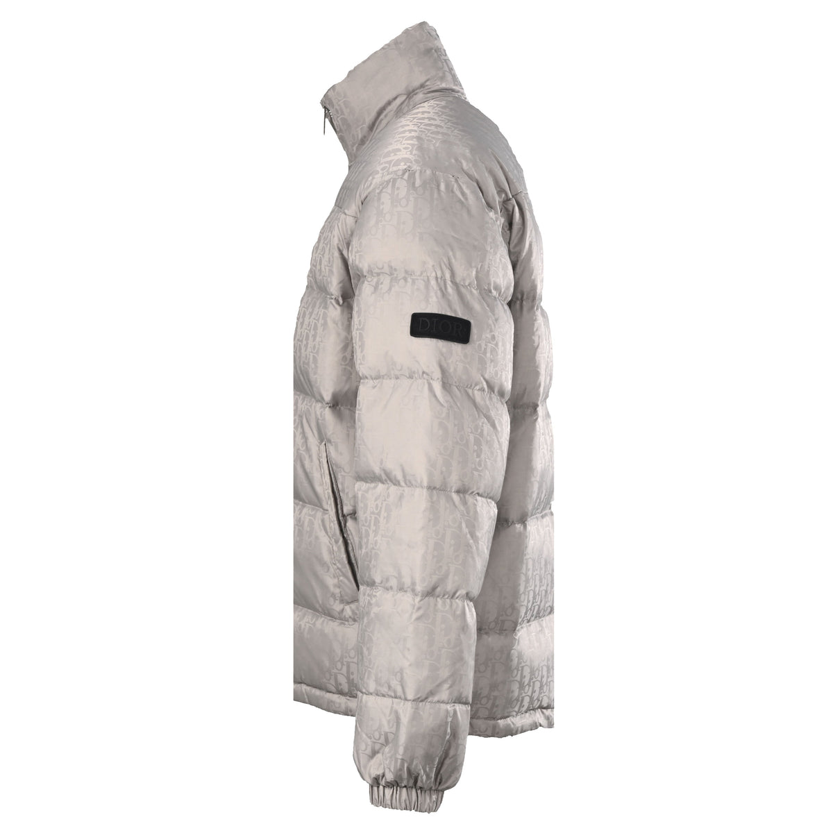 Dior Oblique Jacquard Grey Stand Collar Down Jacket