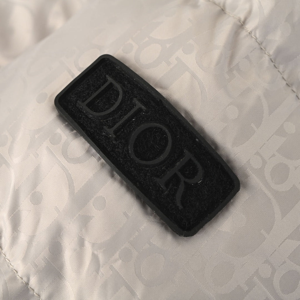 Dior Oblique Jacquard Grey Stand Collar Down Jacket