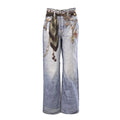 Acne Studios Light Blue Ornament Printed Wide Leg Jeans
